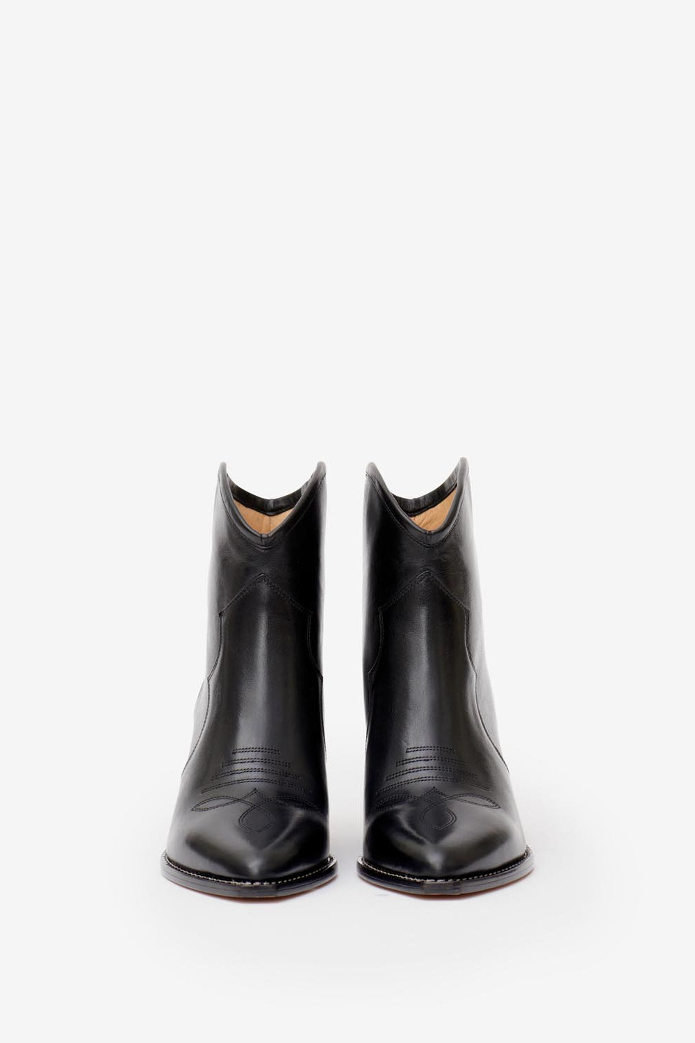 Stivali darizo texani con tacco in pelle - Nero - Woman - 4