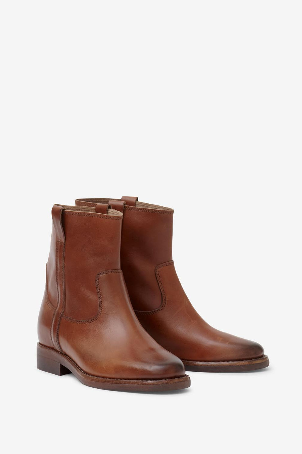 Ankle boots susee aus leder - Cognac - Woman - 3