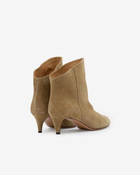 Boots en cuir velours dripi Woman Taupe 10