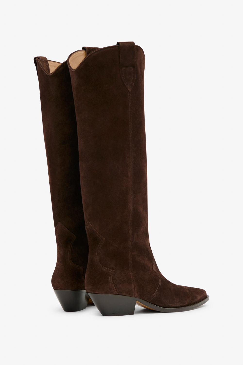 Bottes santiag denvee en cuir de veau velours  - Chocolat - Woman - 2
