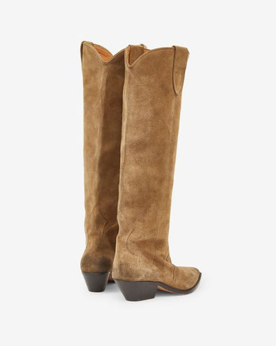 Denvee cowboy boots in suede calfskin leather - Taupe - Woman - 6