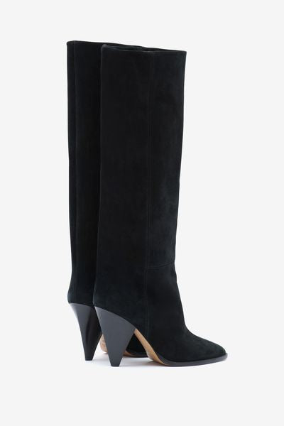 Bottes en cuir de veau velours ririo - Noir - Woman - 3
