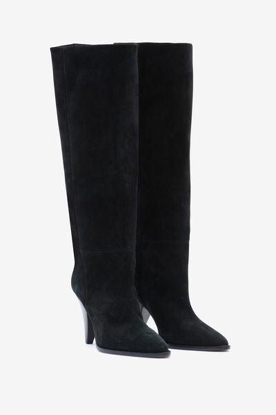 Bottes en cuir de veau velours ririo - Noir - Woman - 5