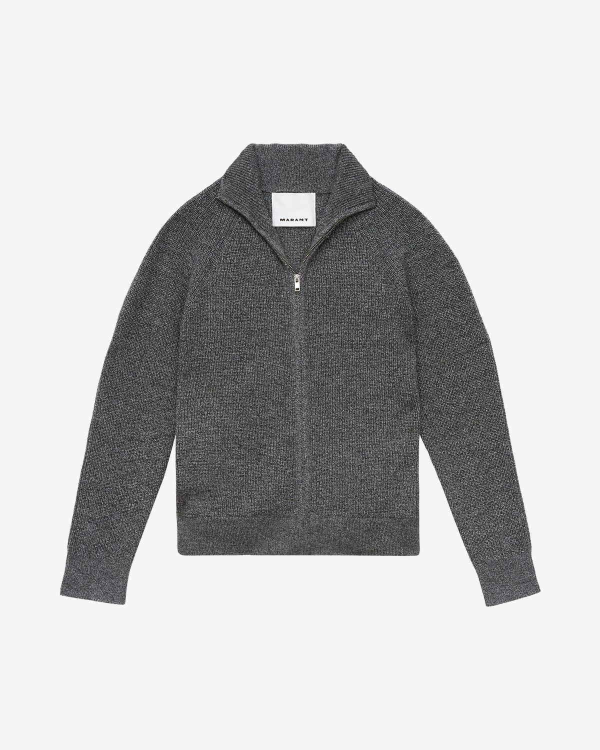 Benett zip-up ribbed wool cardigan - Dark gray - Man - 5