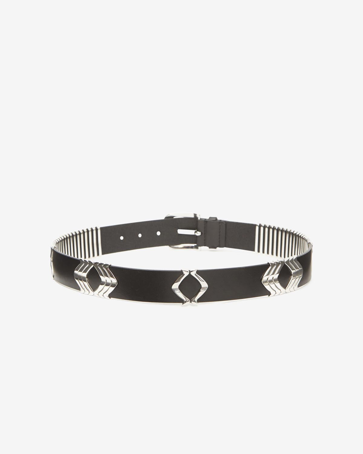 Cintura in pelle di vitello tehora - Black and silver - Woman - 4