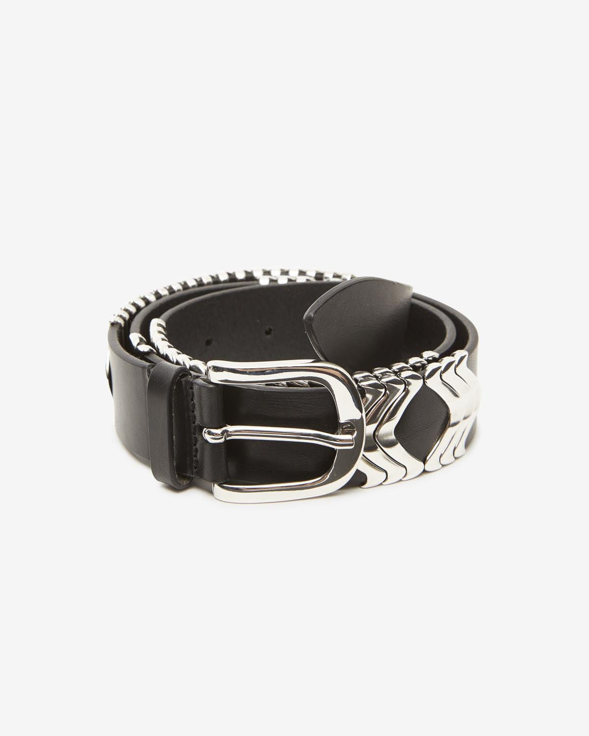 Cintura in pelle di vitello tehora - Black and silver - Woman - 6
