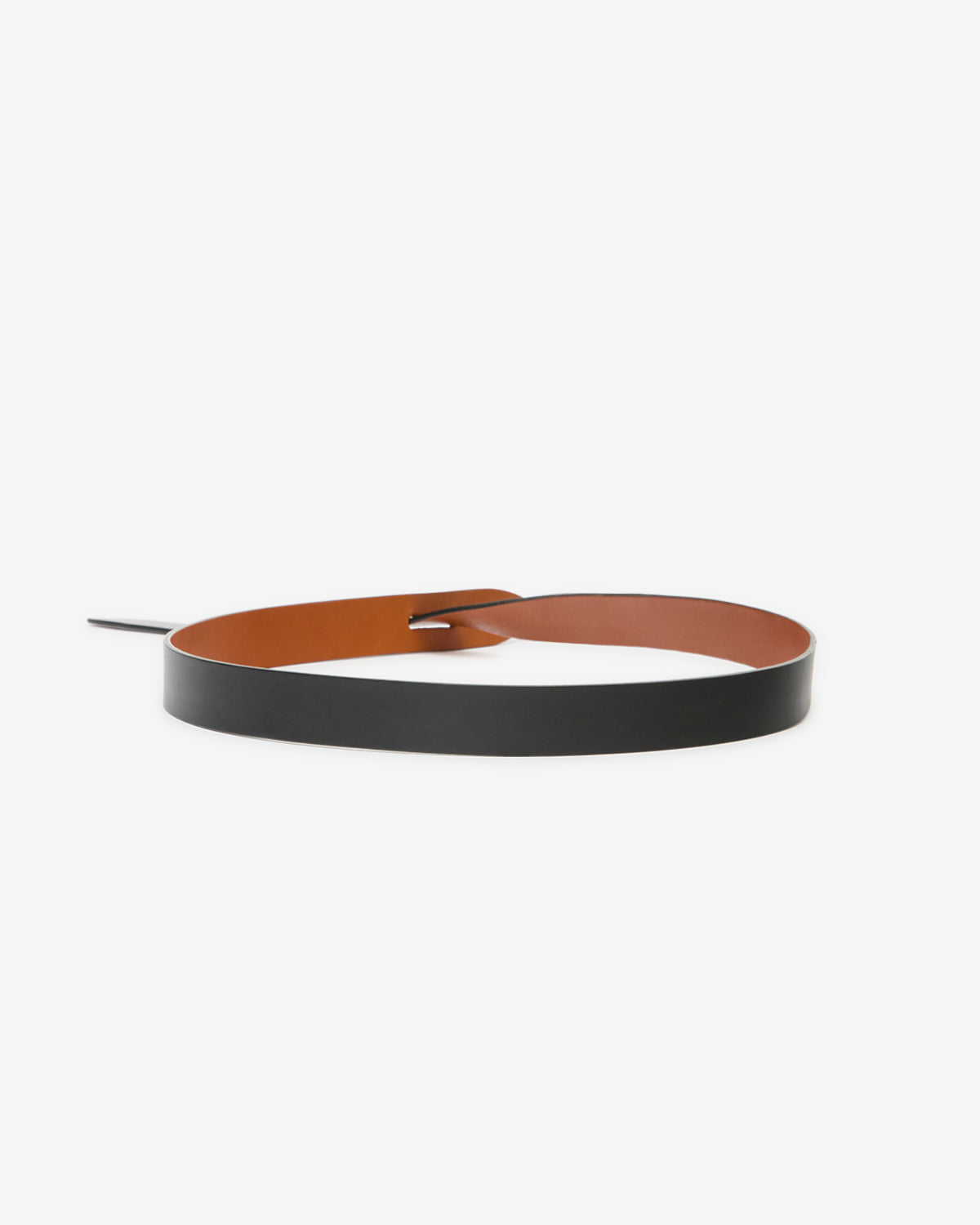 Lecce smooth leather tie belt - Black and natural - Woman - 2