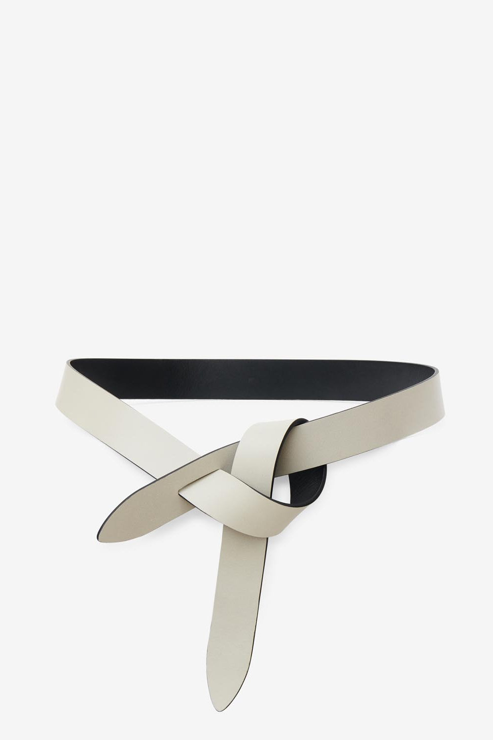 Ceinture en cuir à nouer lecce - Beige et noir - Woman - 9