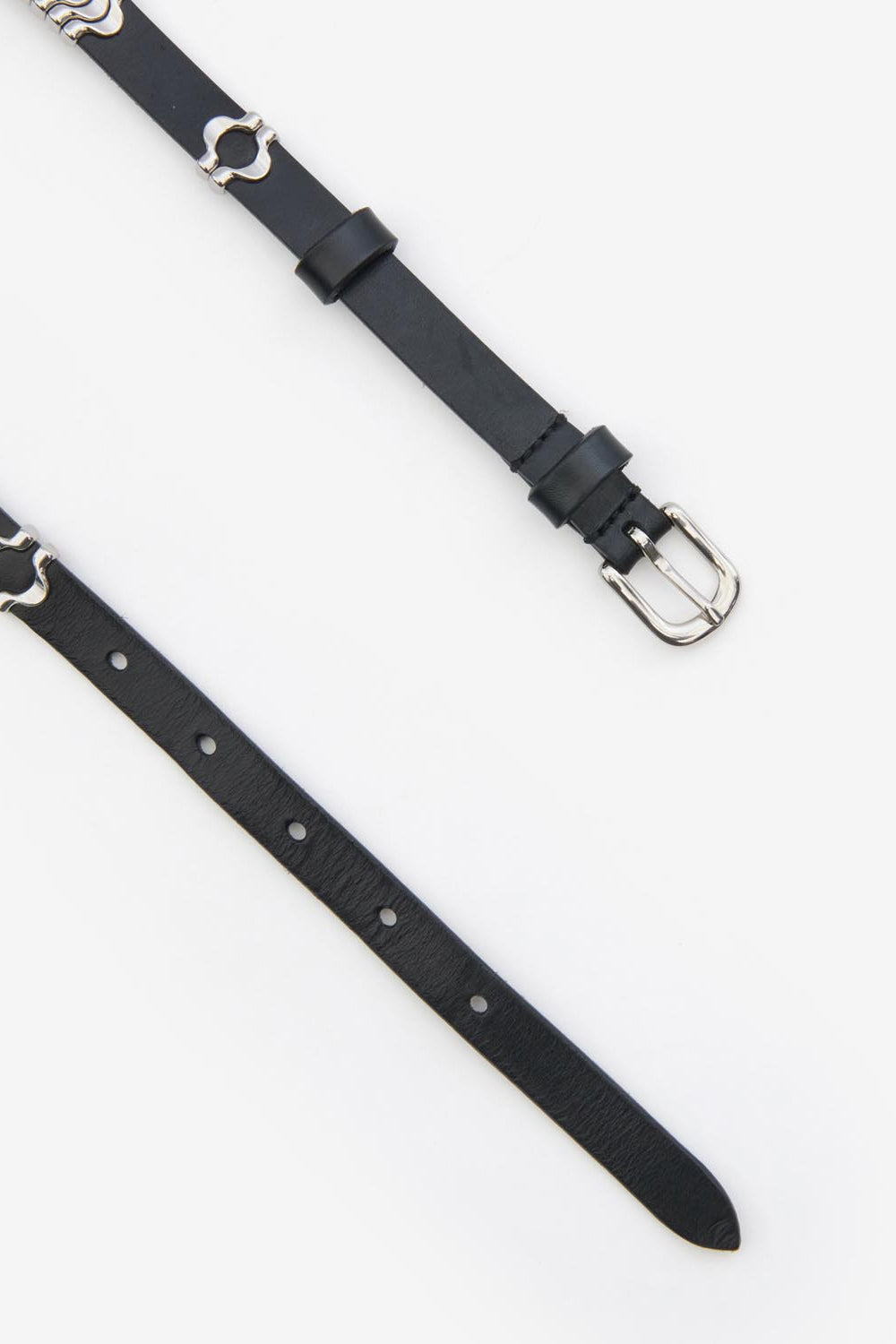 Ceinture odena en cuir de veau  - Noir et argenté - Woman - 3