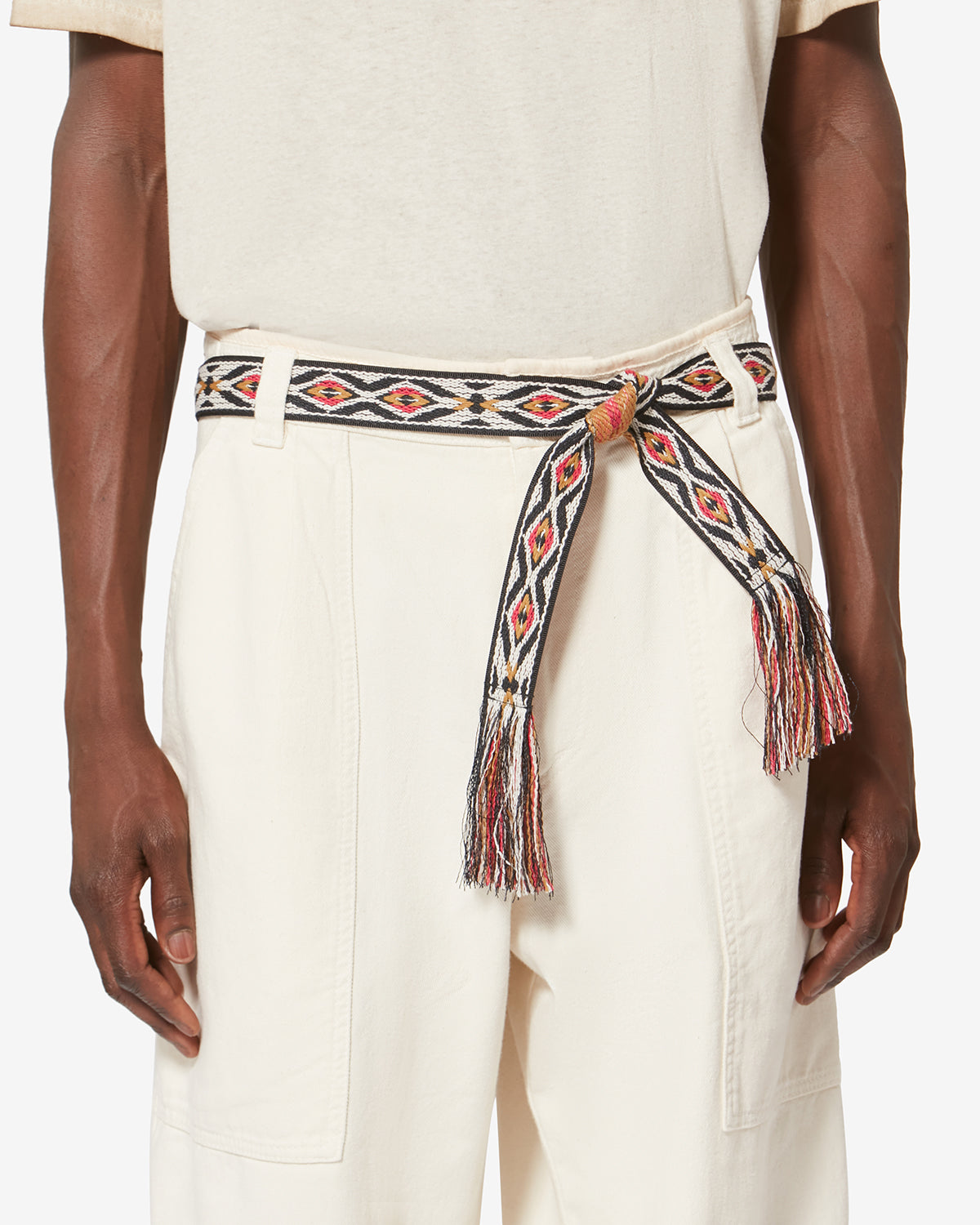 Etki woven graphic jacquard belt - Black and gold - Woman - 5