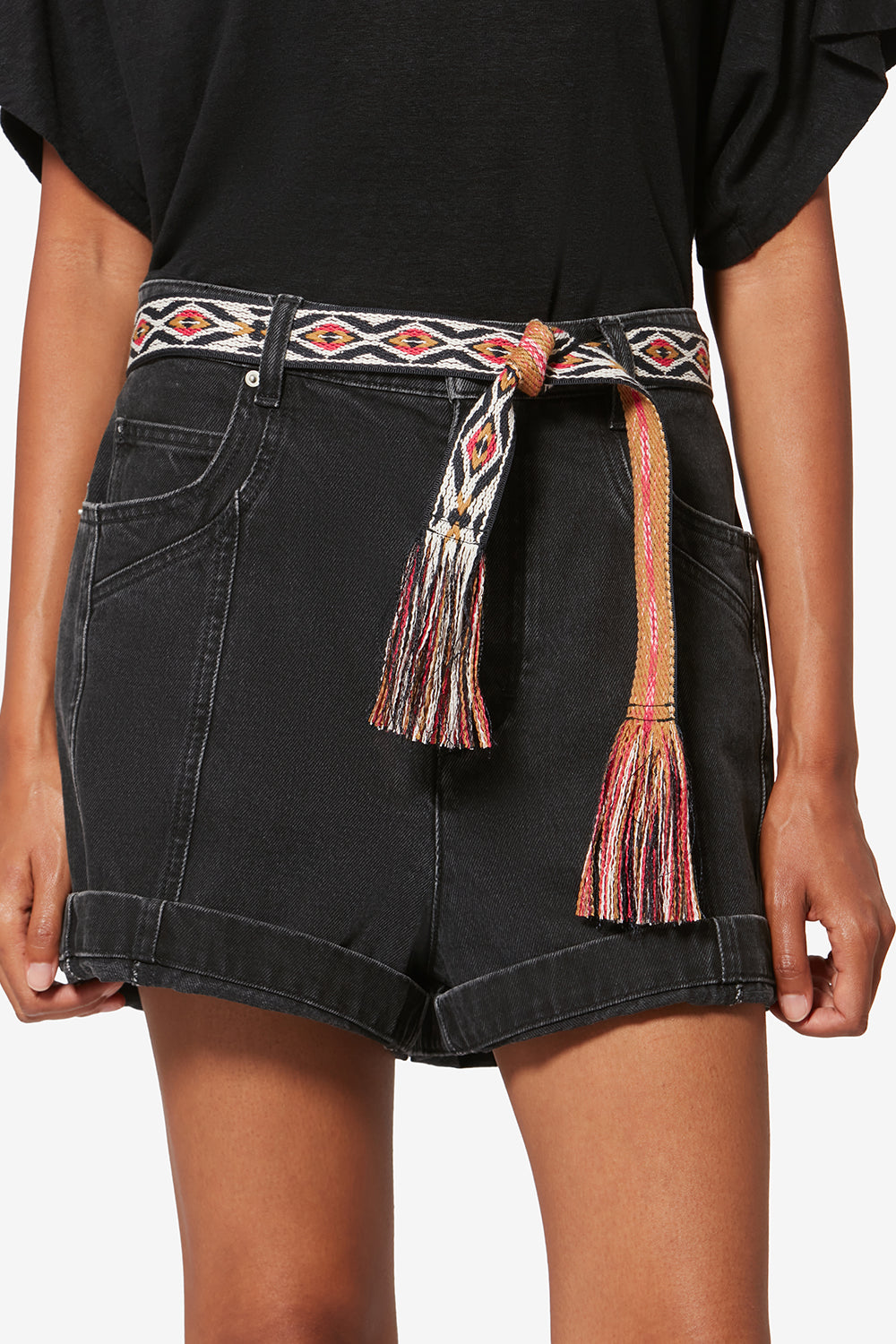 Fascia etki tessuta in jacquard grafico - Black and gold - Woman - 4