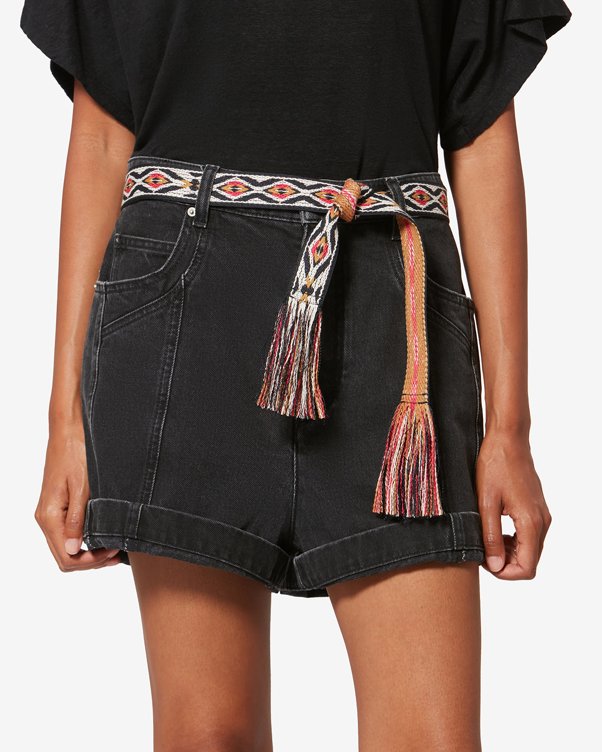 Etki woven graphic jacquard belt - Black and gold - Woman - 4