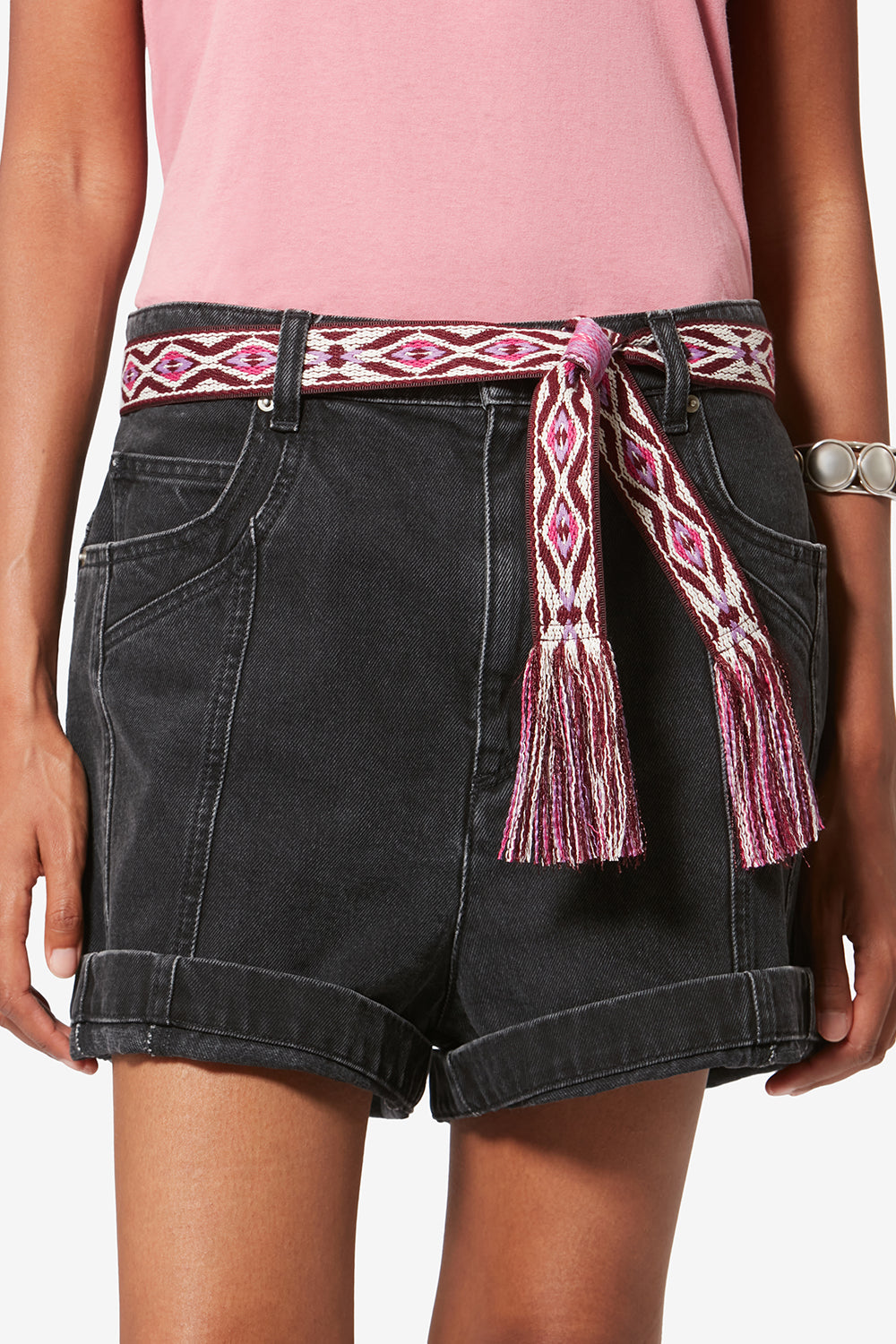 Fascia etki tessuta in jacquard grafico - Pink-beige - Woman - 4