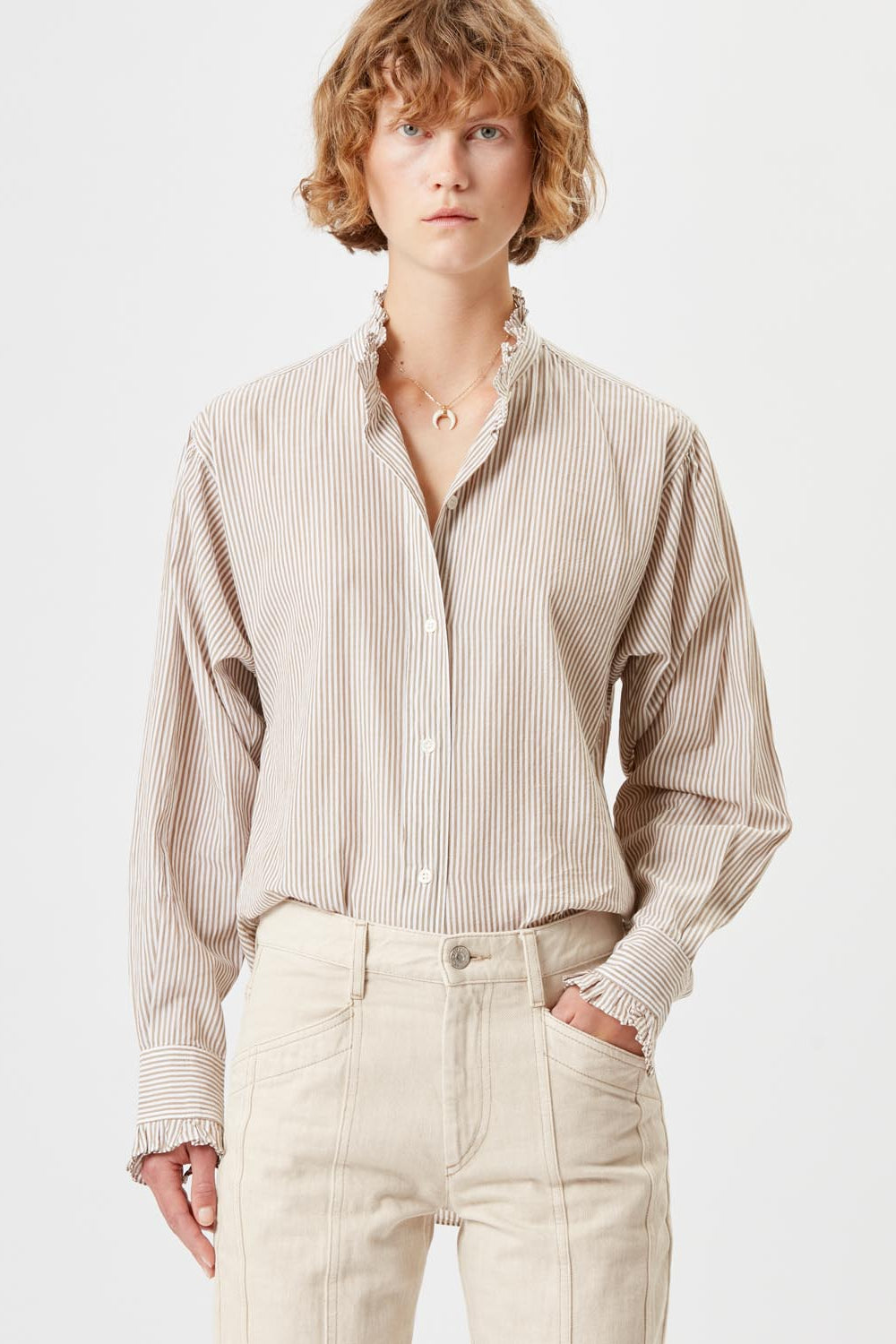 Saoli camicia a righe - Ochre - Woman - 4