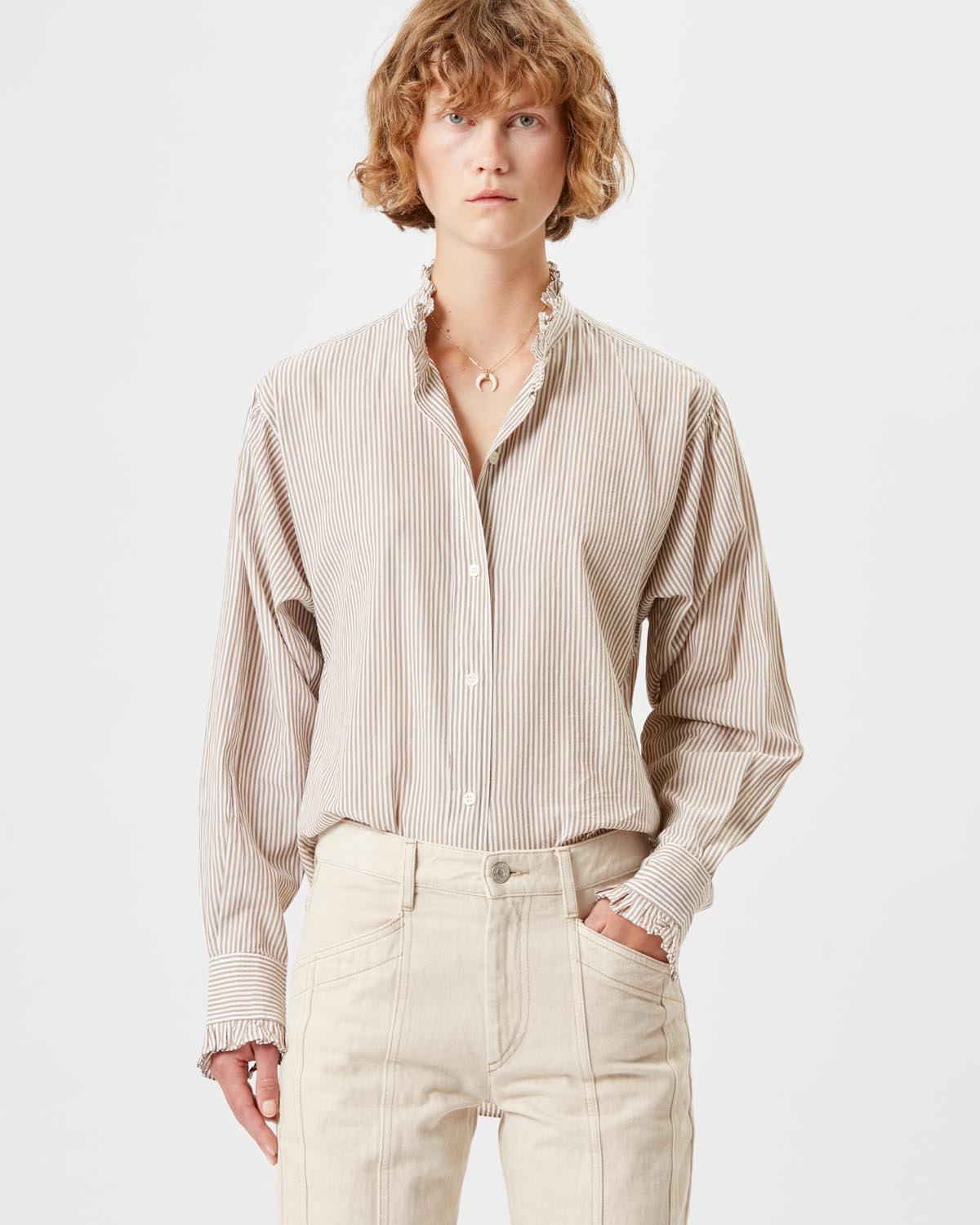 Saoli camicia a righe - Ochre - Woman - 3