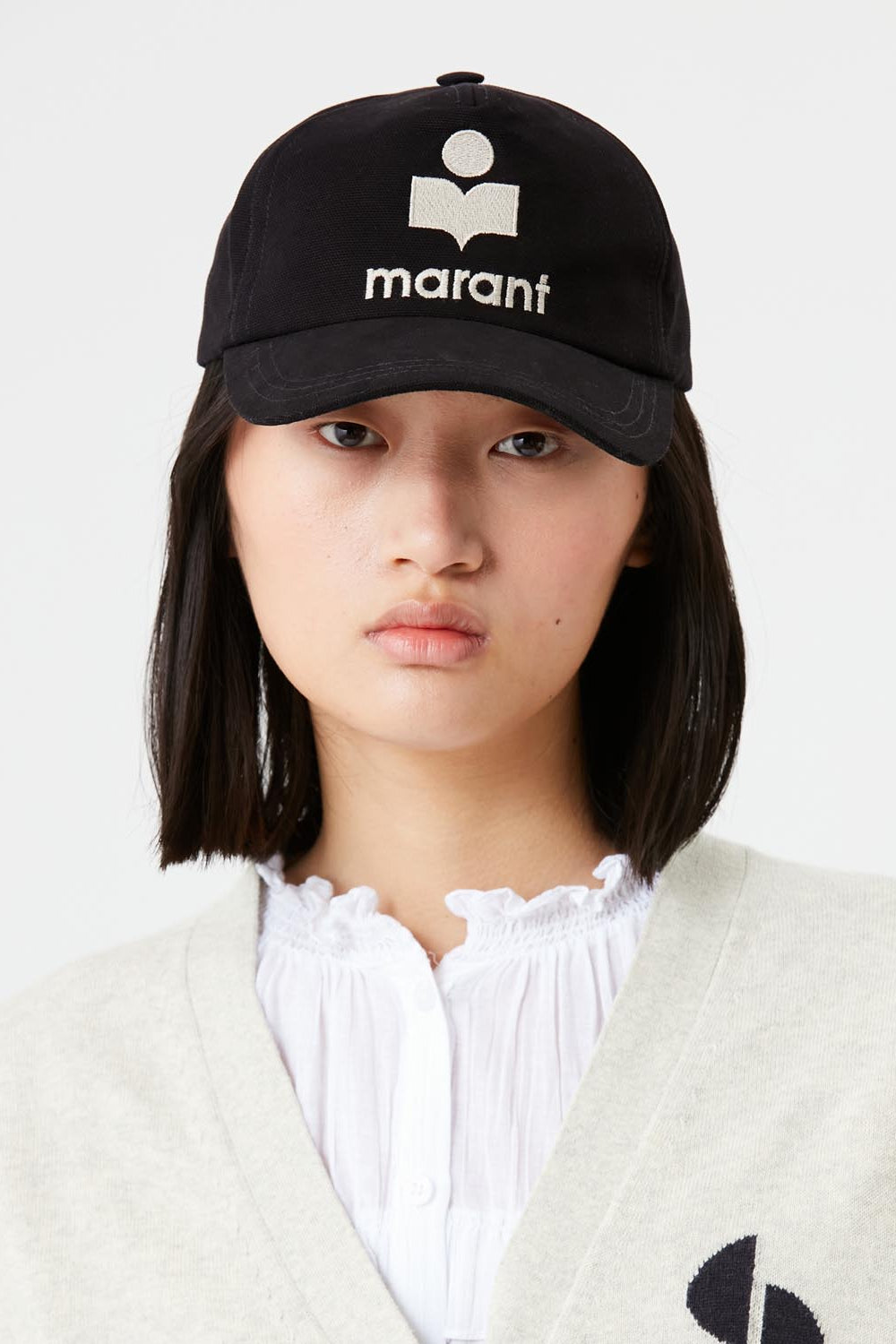 Casquette en toile à logo brodé tyron - Noir et écru - Woman - 5