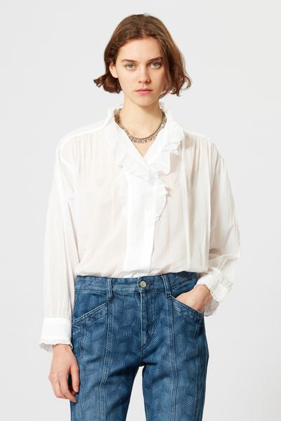 Pamias top in voile di cotone - Bianco - Woman - 4