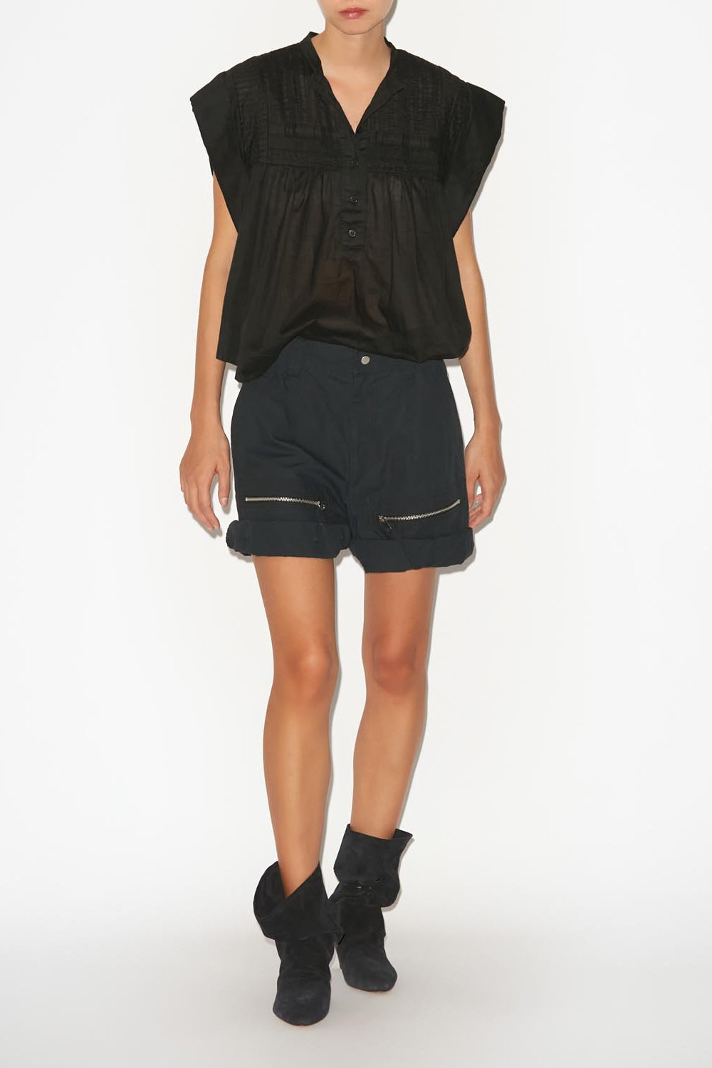Leaza top in voile di cotone - Nero - Woman - 3