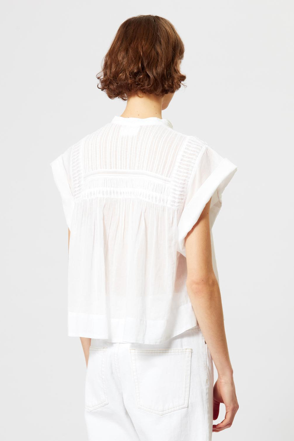 Leaza top in voile di cotone - Bianco - Woman - 10