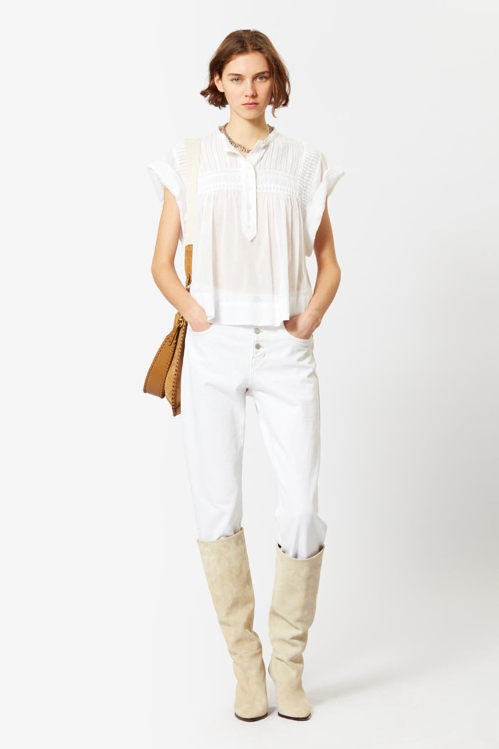 Leaza top in voile di cotone - Bianco - Woman - 4