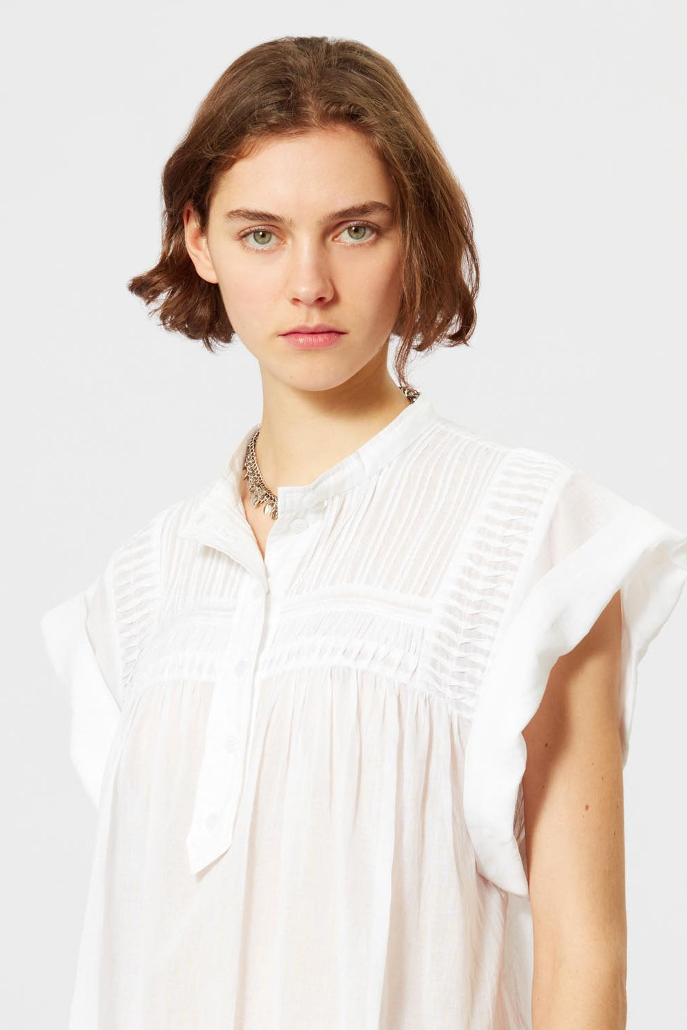 Leaza top in voile di cotone - Bianco - Woman - 8