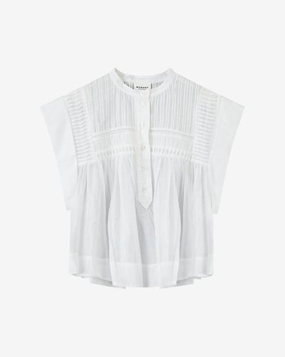 Haut sans manche en voile de coton leaza - Blanc - Woman - 11