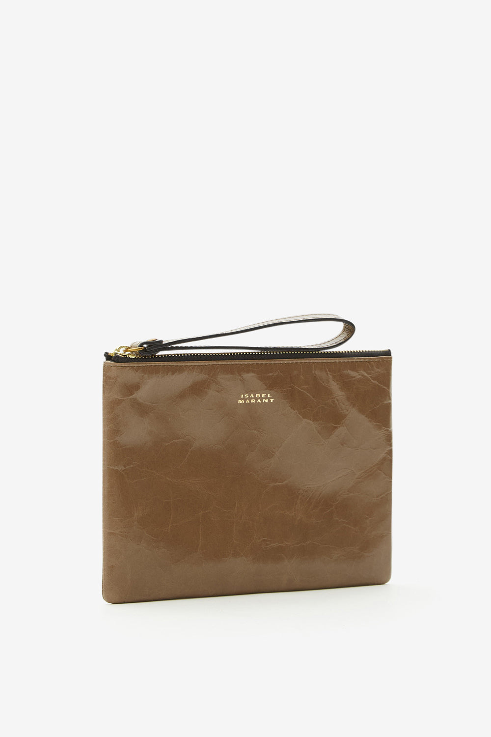 Mino シャイニーレザー クラッチバッグ - Dark khaki - Woman - 4