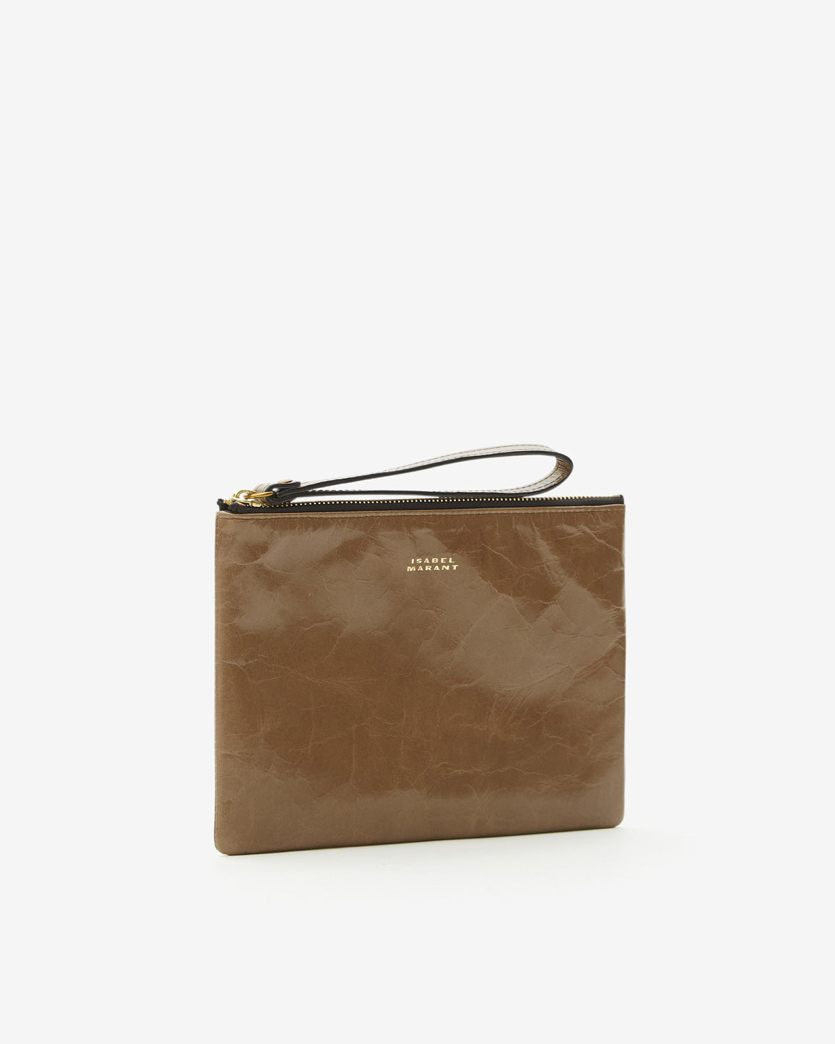 Bolso de mano de piel brillante mino - Dark khaki - Woman - 4