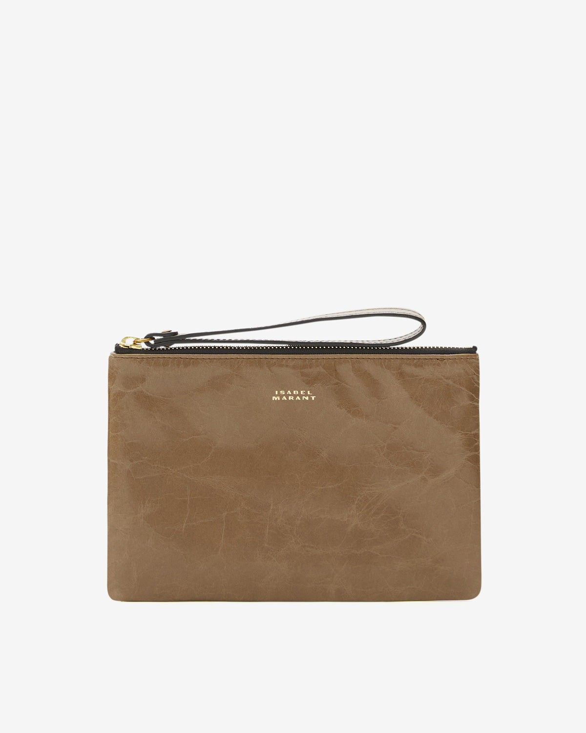 Bolso de mano de piel brillante mino - Dark khaki - Woman - 1