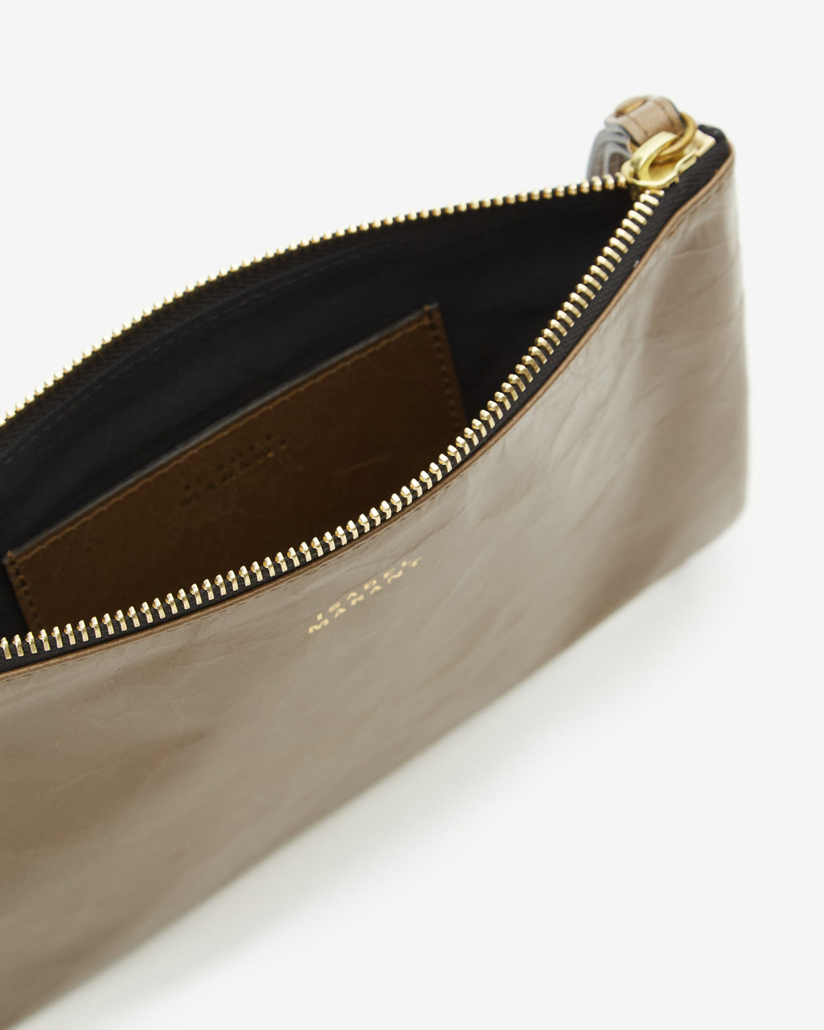 Bolso de mano de piel brillante mino - Dark khaki - Woman - 3