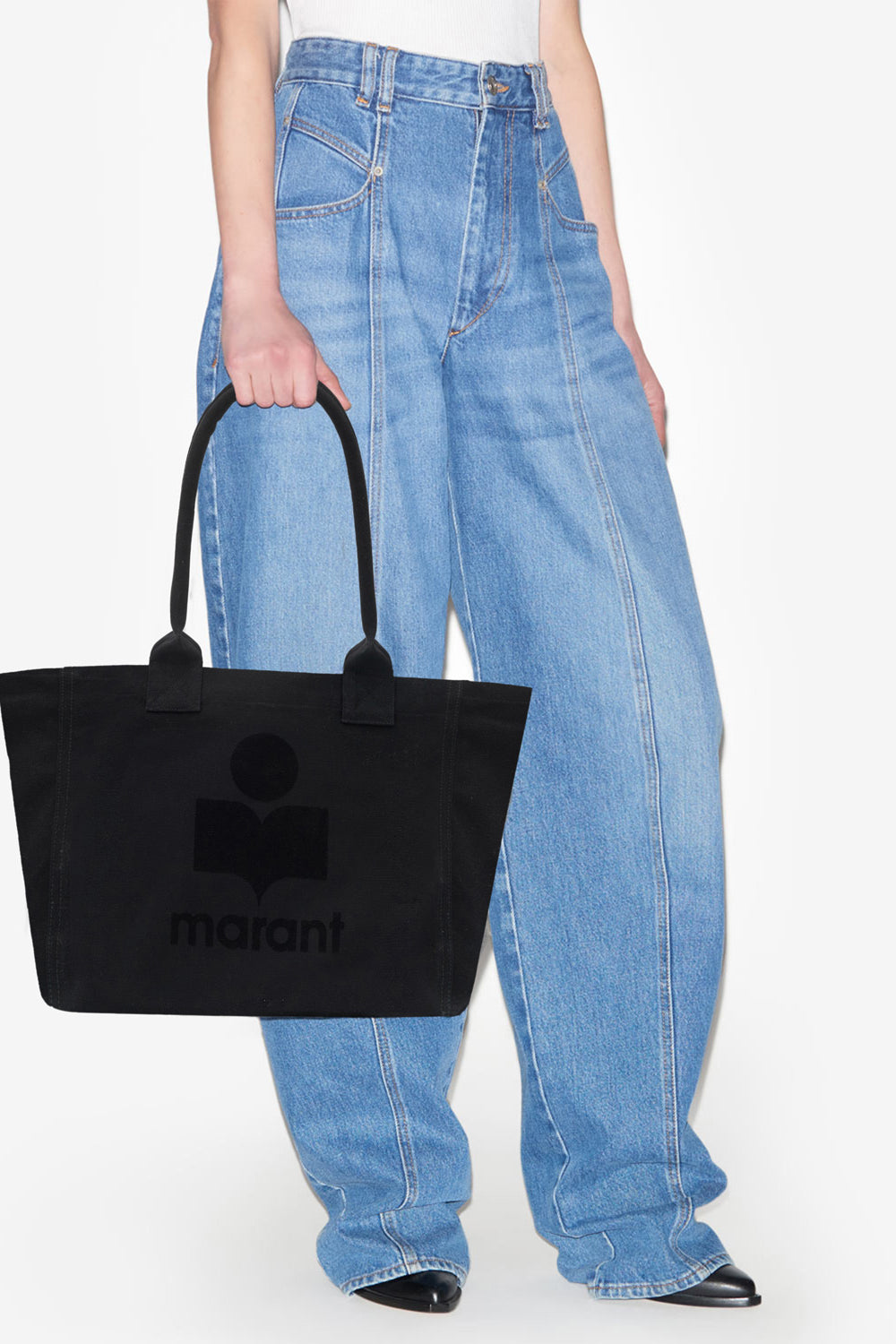 Borsa tote yenky zipped in cotone con logo - Nero - Woman - 2