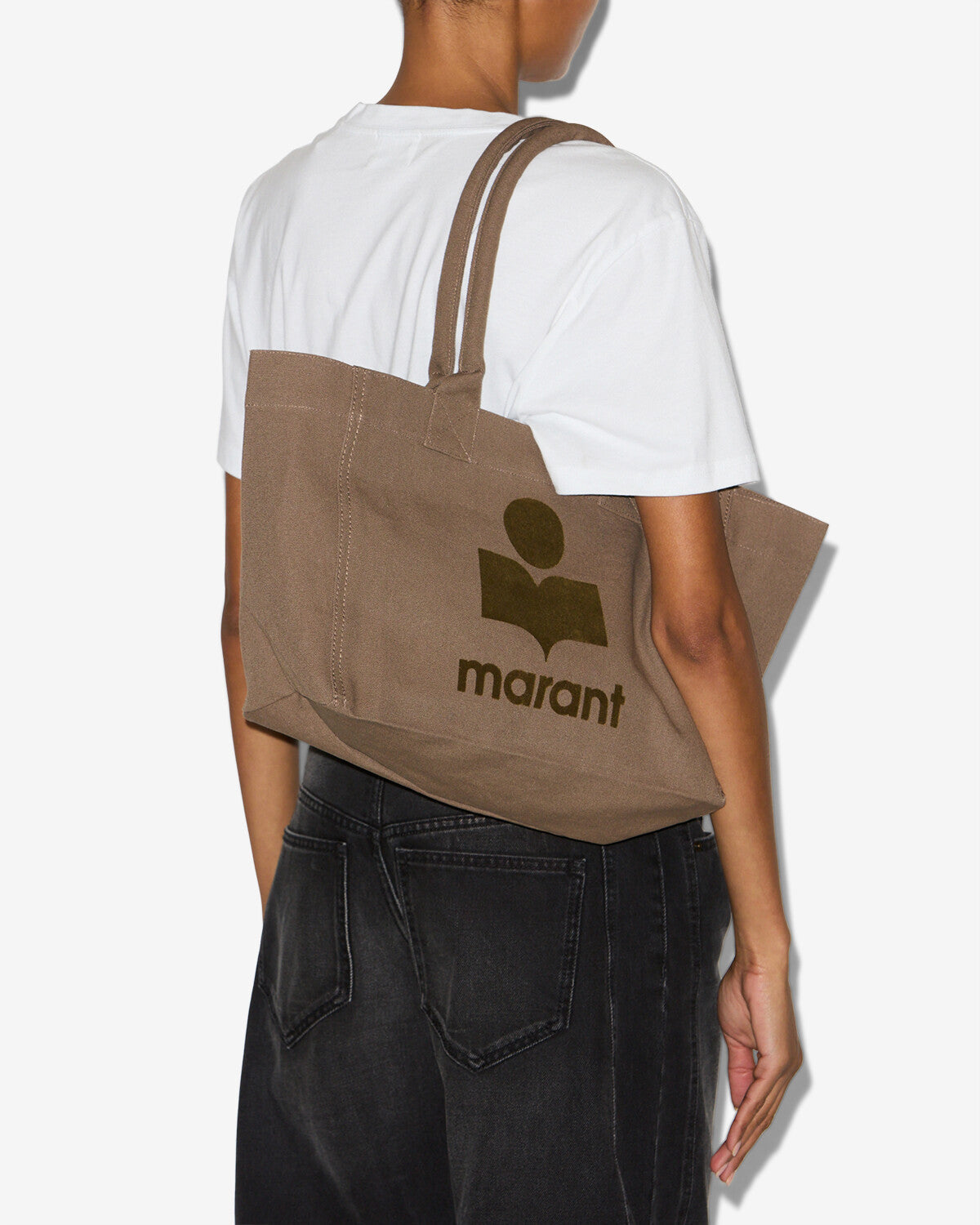 Borsa yenky zipped in cotone délavé con logo - Cachi - Woman - 4