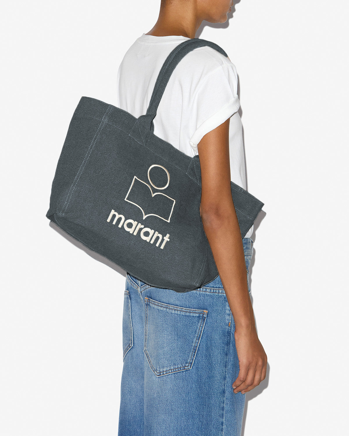 Yenky zipped faded cotton bag with logo - Black - Woman - 4