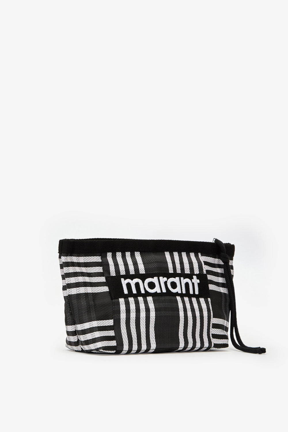 Pochette powden in nylon a righe - Black-white - Woman - 4