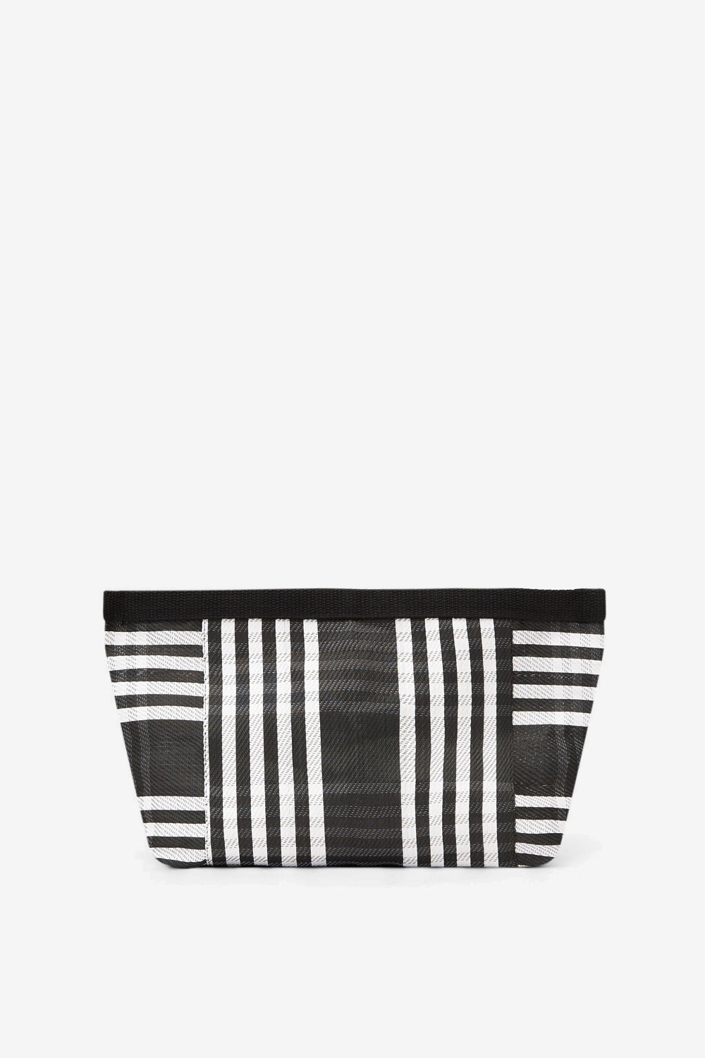 Pochette powden in nylon a righe - Black-white - Woman - 2