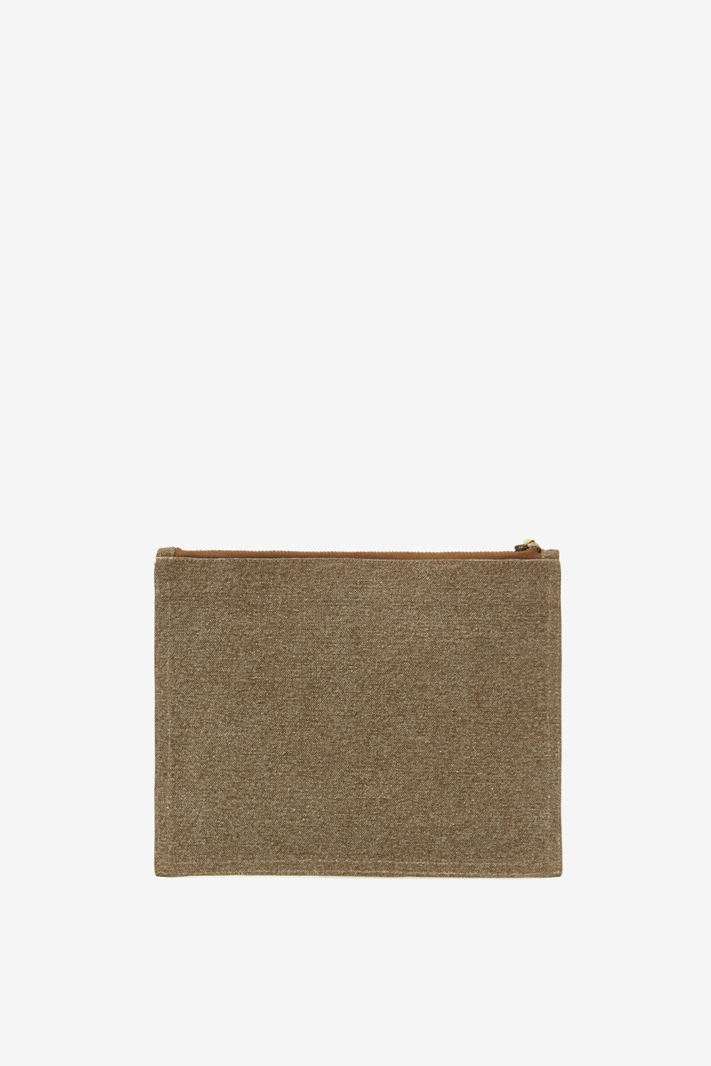 Netia faded cotton clutch bag with logo - Dark khaki - Woman - 2