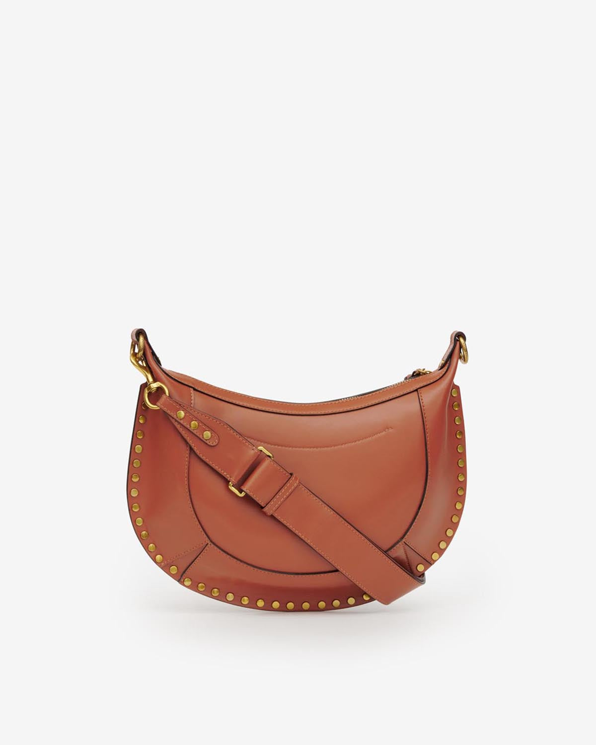 Borsa in pelle naoko con borchie - Cognac - Woman - 3