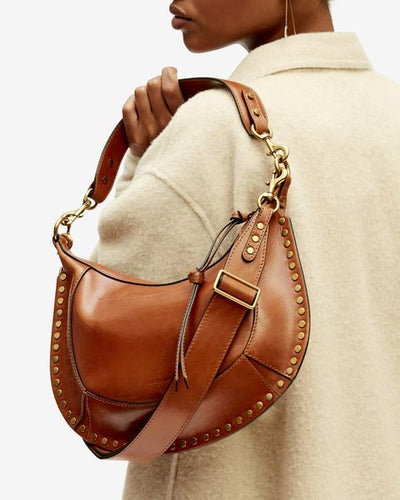 Borsa in pelle naoko con borchie - Cognac - Woman - 7
