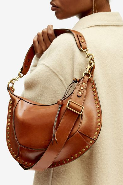 Ledertasche naoko mit nieten - Cognac - Woman - 3
