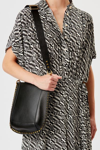 Leather hobo bag oskan - Black - Woman - 3