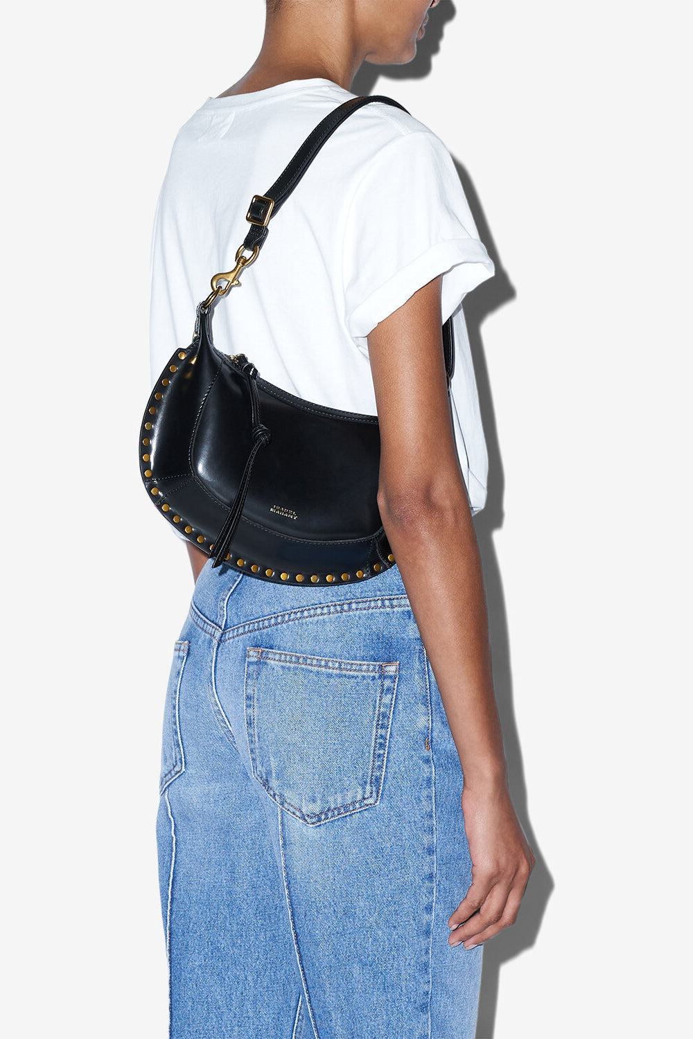 Borsa oskan moon da portare a spalla in pelle - Nero - Woman - 2