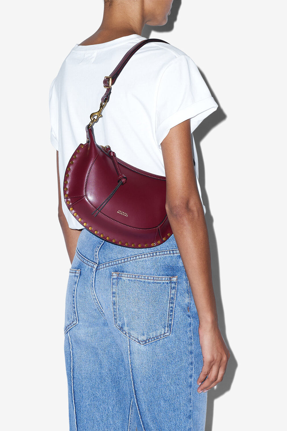 Borsa oskan moon da portare a spalla in pelle - Bordeaux - Woman - 2