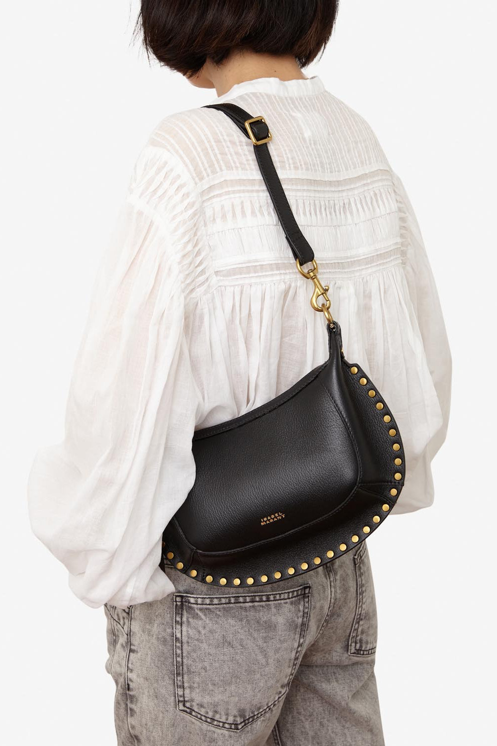 Borsa oskan moon da portare a spalla in pelle primo fiore - Nero - Woman - 2