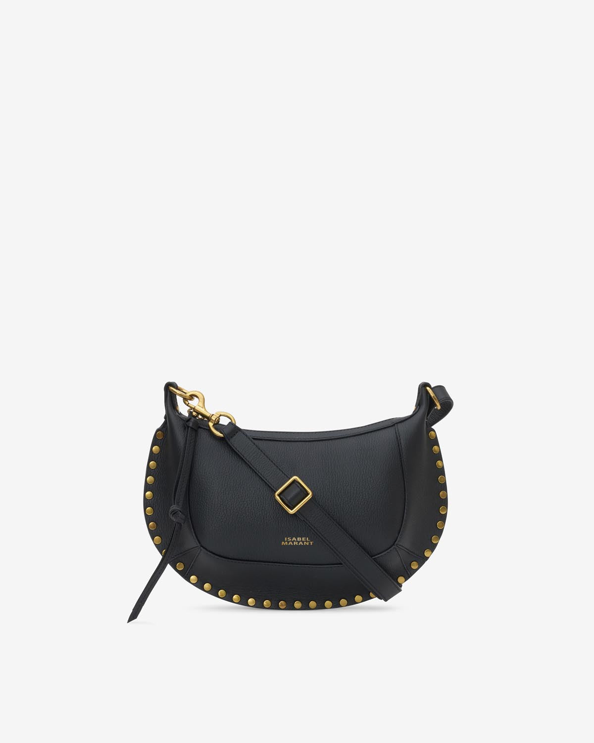 Oskan moon bag in full-grain leather Woman Black 1
