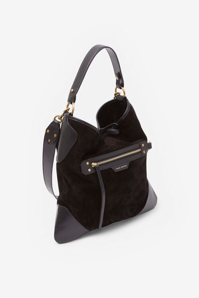 Botsy day borsa hobo a spalla in camoscio - Nero - Woman - 4