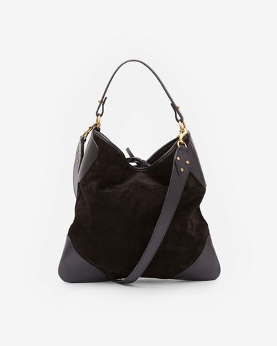 Botsy day shoulder bag in suede leather - Black - Woman - 2