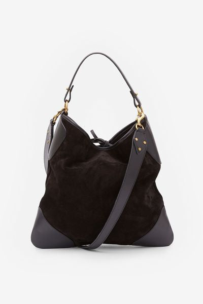Botsy day borsa hobo a spalla in camoscio - Nero - Woman - 3