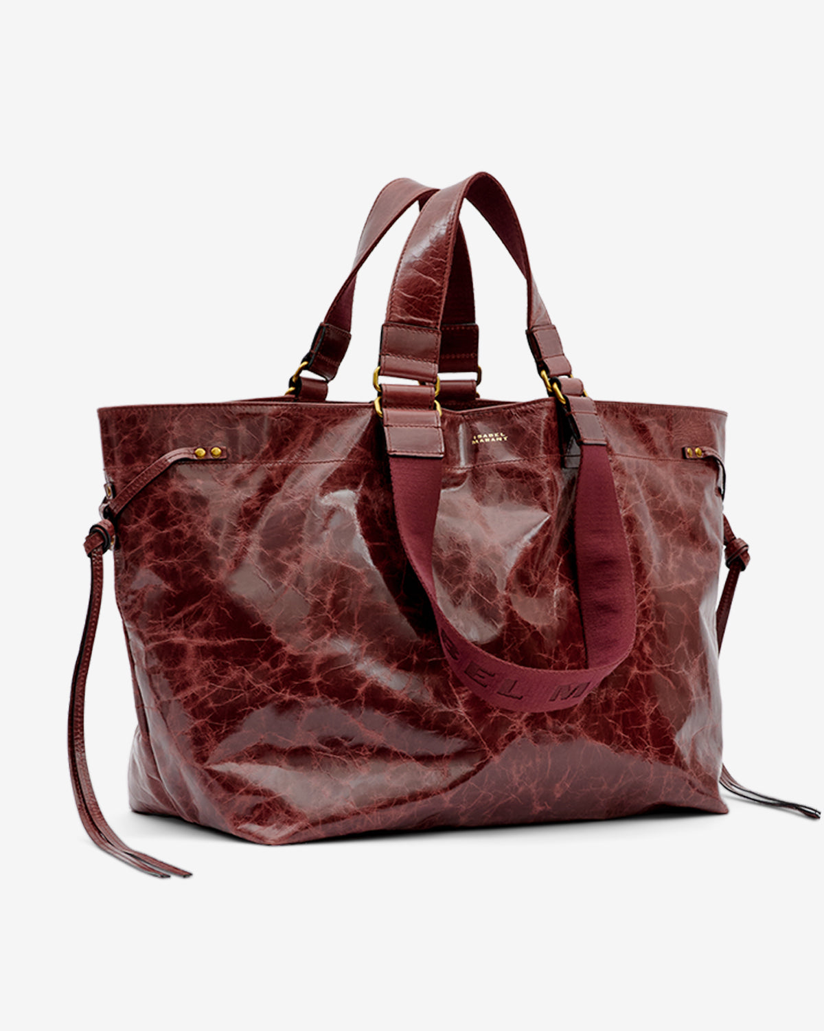 Wardy shiny leather tote bag - Grapefruit - Woman - 4