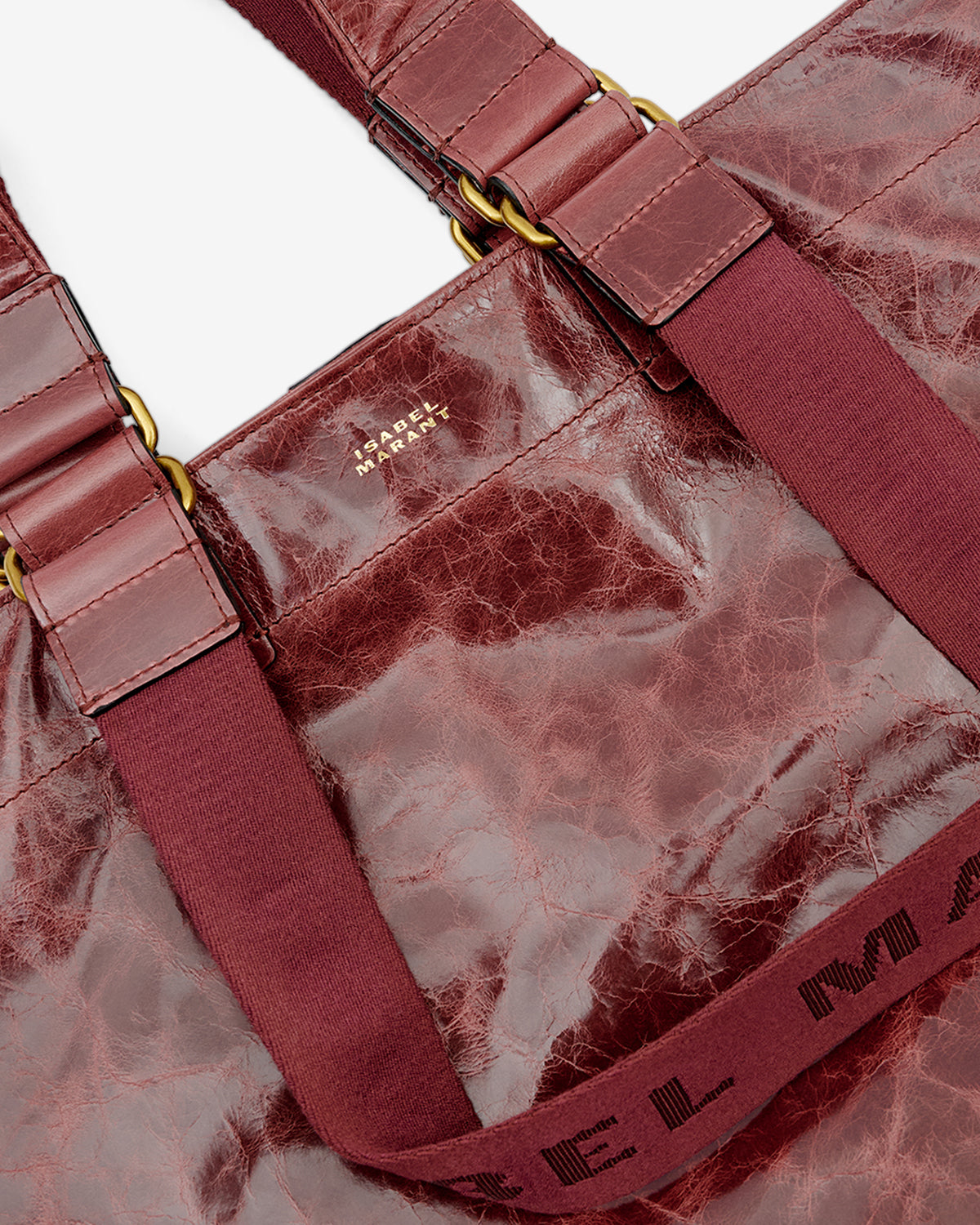 Wardy shiny leather tote bag - Grapefruit - Woman - 3