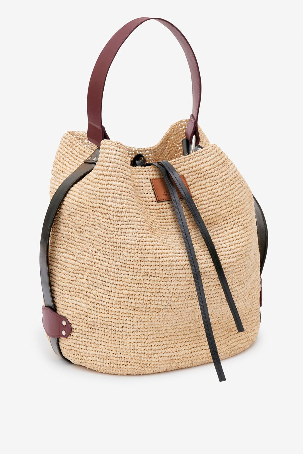 Sac seau bayia en raphia  - Naturel et cognac - Woman - 6